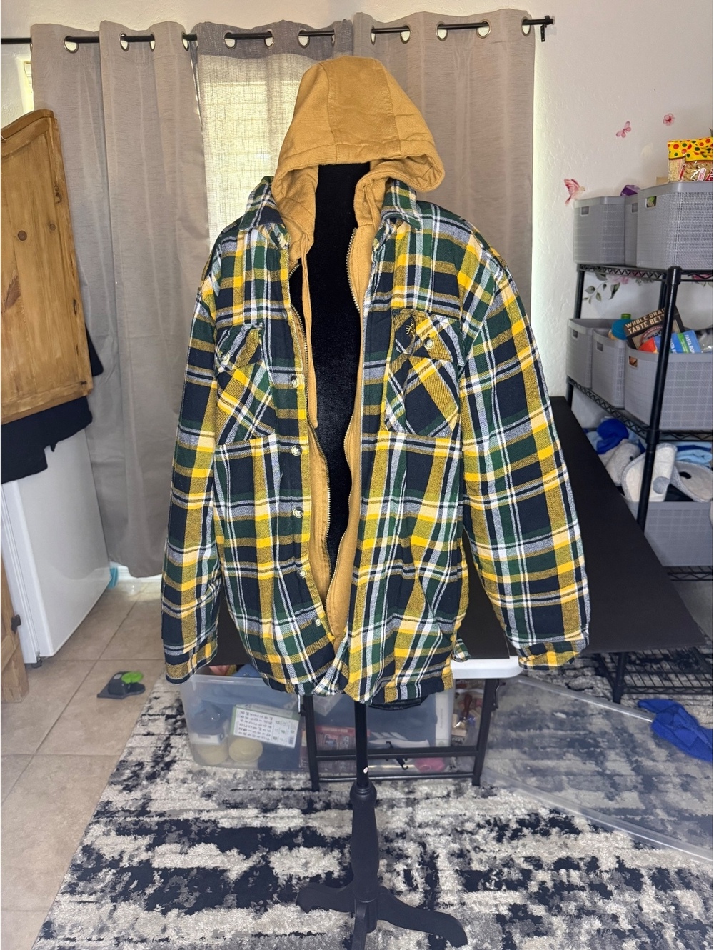 Legendary Whitetails Men's XL Hooded Quilted Flannel Jacket